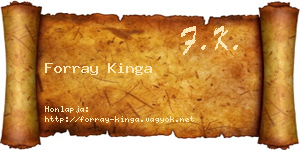 Forray Kinga névjegykártya